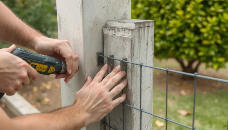 Comment fixer un grillage rigide sur poteau béton existant : le guide complet